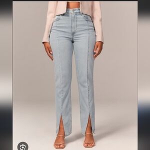 Abercrombie & Fitch 90's Straight Ultra High Rise Split Hem Jeans, 29 8 R